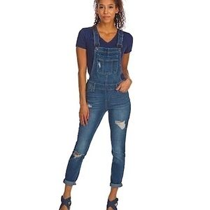 Bluespice Distressed Denim Overall Jumpsuit